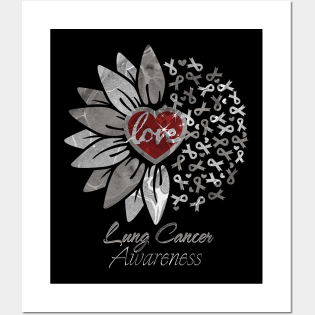 Lung Cancer Awareness Red Heart Edition Wall Art by mythikcreationz